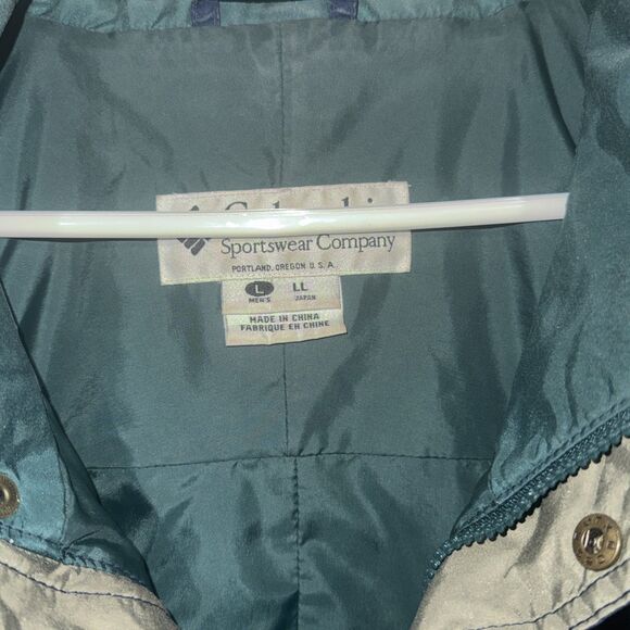 Vintage Columbia Jacket Mens Large Blue Pullover Hooded Jacket - Picture 2 of 7